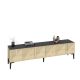 Meuble TV design 3 portes Outhos L180cm Chêne clair et Anthracite
