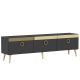 Meuble TV design Gacrux 150cm Anthracite et Or