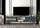 Meuble TV design Vanda L150cm Anthracite et Bond Or
