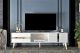 Meuble TV design Vanda L150cm Blanc et Bond Or