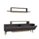 Meuble TV et étagère murale Taravo Anthracite et Bois clair
