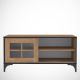 Meuble TV Nemorosa 100cm Bois Chêne et Métal Noir