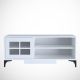 Meuble TV Nemorosa 125cm Bois Blanc et Métal Noir
