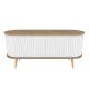 Meuble TV portes coulissantes Natera 140cm Chêne clair et Blanc