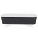 Meuble TV portes coulissantes Natera 180cm Blanc et Anthracite