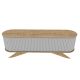 Meuble TV portes coulissantes Natera 180cm Chêne clair et Blanc