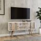 Meuble TV scandinave romantique portes et tiroirs 122cm Glifak Impressions Bois et moulures