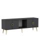 Meuble TV Shaula 120cm Anthracite et Or