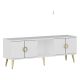 Meuble TV Shaula 120cm Blanc et Or