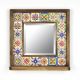 Miroir murale Dallat L32,5xH33cm Bois massif Motif Florale