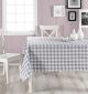 Nappe de table Brunier 160x220cm Motif Carreaux Gris et Blanc