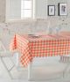 Nappe de table Brunier 160x260cm Motif Carreaux Orange et Blanc