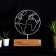 Objet décoratif à poser Approbatio globe terrestre H30 cm Métal Blanc Socle Bois
