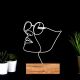 Objet décoratif à poser Approbatio visage femme à lunettes H31 cm Métal Blanc Socle Bois