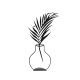 Objet décoratif à poser Jagal L20xH40cm Pot et feuil de palme Métal Noir