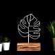 Objet décoratif à poser Zidas L17xH28cm Bois Naturel et Métal Feuille exotique Blanc