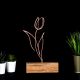Objet décoratif à poser Zidas L17xH30cm Bois Naturel et Métal Fleur Bronze