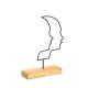 Objet décoratif à poser Zidas L20x38cm Bois Naturel et Métal Double visage Noir