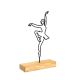 Objet décoratif à poser Zidas L20xH40cm Bois Naturel et Métal Danseuse Noir