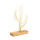Objet décoratif à poser Zidas L22xH41cm Bois Naturel et Métal Cactus Or