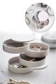 Organisateur de bijoux 4 rangements Dione D10cm Blanc
