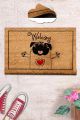 Paillasson Lagon 40x60cm Fibre de coco Naturel Motif Chien et 