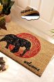 Paillasson Lagon 40x60cm Fibre de coco Naturel Motif Indien Rouge, 