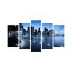Pentaptyque Atos L110xH60cm Motif Singapore by night Nuance de Bleu foncé