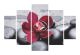 Pentaptyque Atos L92xH56cm Motif Spa orchidée solitaire Rose et Gris