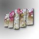 Pentaptyque Atos Motif Fleur d'Orchidée Rose et Blanc