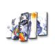 Pentaptyque Pictor Motif Portrait de femme et papillon abstrait