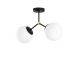 Plafonnier 2 lampes sphérique Acresh 28cm Verre Blanc et Métal Noir