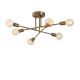 Plafonnier 3 bras 6 lampes Dumpling D64cm Métal Or antique