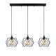 Plafonnier 3 lampes alignées Rhie 98cm Métal Noir