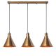 Plafonnier 3 lampes alignées Whaela Métal Or antique