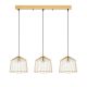 Plafonnier 3 lampes filaire alignés Pabis 96cm Métal Or