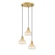 Plafonnier 3 lampes filaires escalier Majia D44cm Métal Or