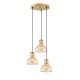 Plafonnier 3 lampes filaires escalier Mersin D42cm Métal Or