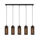 Plafonnier 5 lampes suspendues Pius Métal perforé Noir