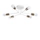 Plafonnier 6 lampes Jango D60cm Métal Blanc et Or antique