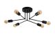 Plafonnier 6 lampes Jango D60cm Métal Noir
