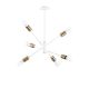 Plafonnier baguettes obliques 6 lampes Powhi Métal Blanc