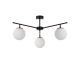 Plafonnier bras fins 3 lampes Vubrua 70cm Verre Blanc et Métal Or antique