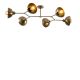 Plafonnier ramification 6 coupoles Boopa 102cm Métal Or antique
