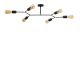 Plafonnier ramification 6 lampes Apricot 20cm Métal Noir