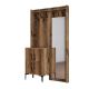 Portemanteaux 4 portes et Miroir Shera 120x200cm Bois Naturel