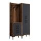 Portemanteaux 6 portes Shera 120x200cm Bois Naturel et Anthracite
