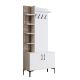 Portemanteaux avec étagères Vicente L90xH200cm Blanc et Bois foncé
