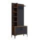 Portemanteaux avec étagères Vicente L90xH200cm Bois foncé et Anthracite