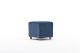 Pouf Eames 40x40cm Velours Bleu bordure Noir